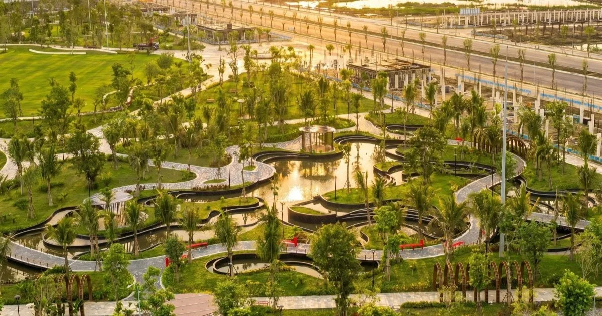 Ảnh minh họa công viên nội khu Vinhomes nhìn từ trên cao