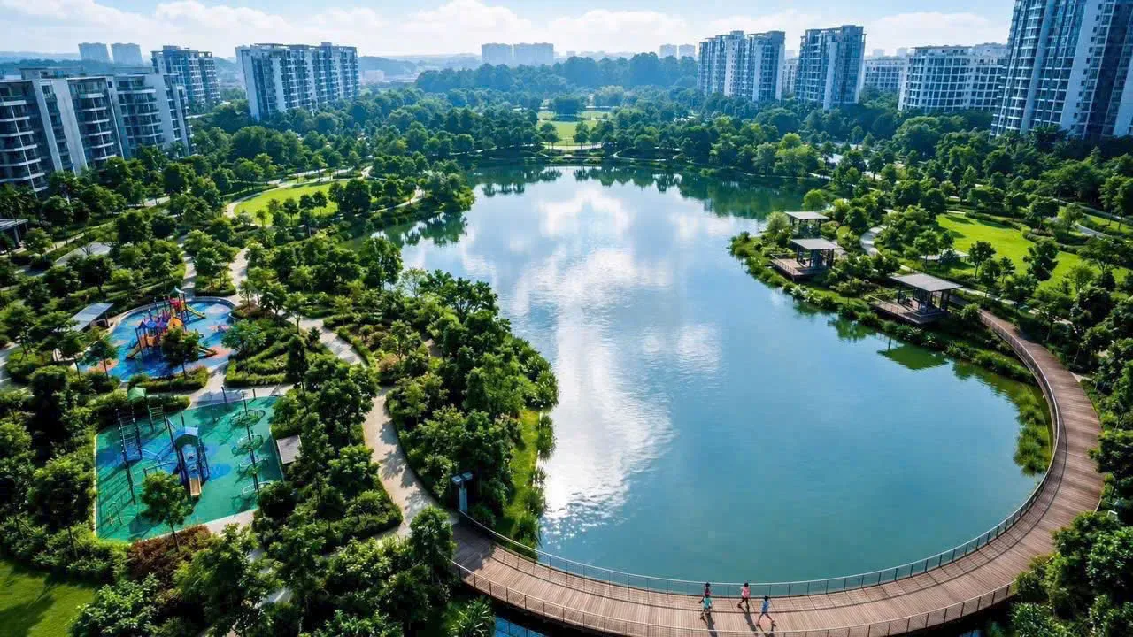 Ảnh minh họa hồ trung tâm tại khu đô thị Vinhomes