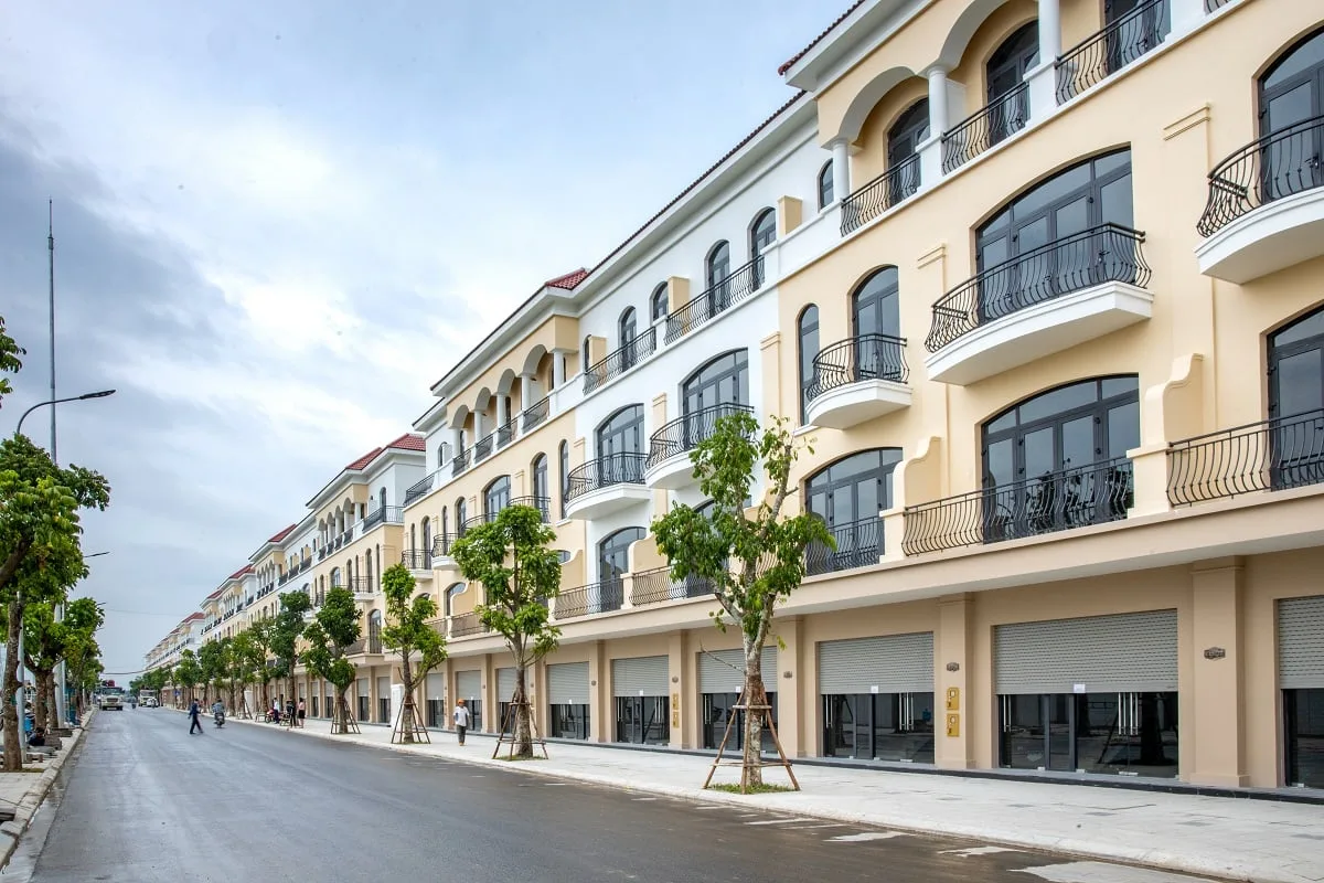 Ảnh minh họa dãy nhà phố đã hoàn thiện tại dự án Vinhomes